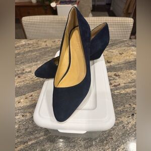 Talbots Navy Blue Wedge Heels 9